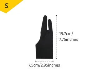 2-Finger Anti Touch Gloves for iPad/Drawing Tablet - Digital Art Glove w/Smooth Nylon Fiber | Prevent Smudges on Screen & Paper