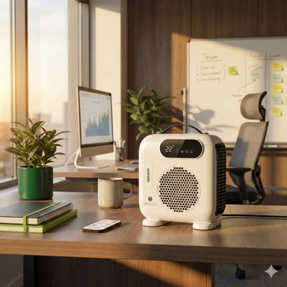 2000W fan with remote control heater electric timer LED panel fan function cold blast temperature range 15-40 °C