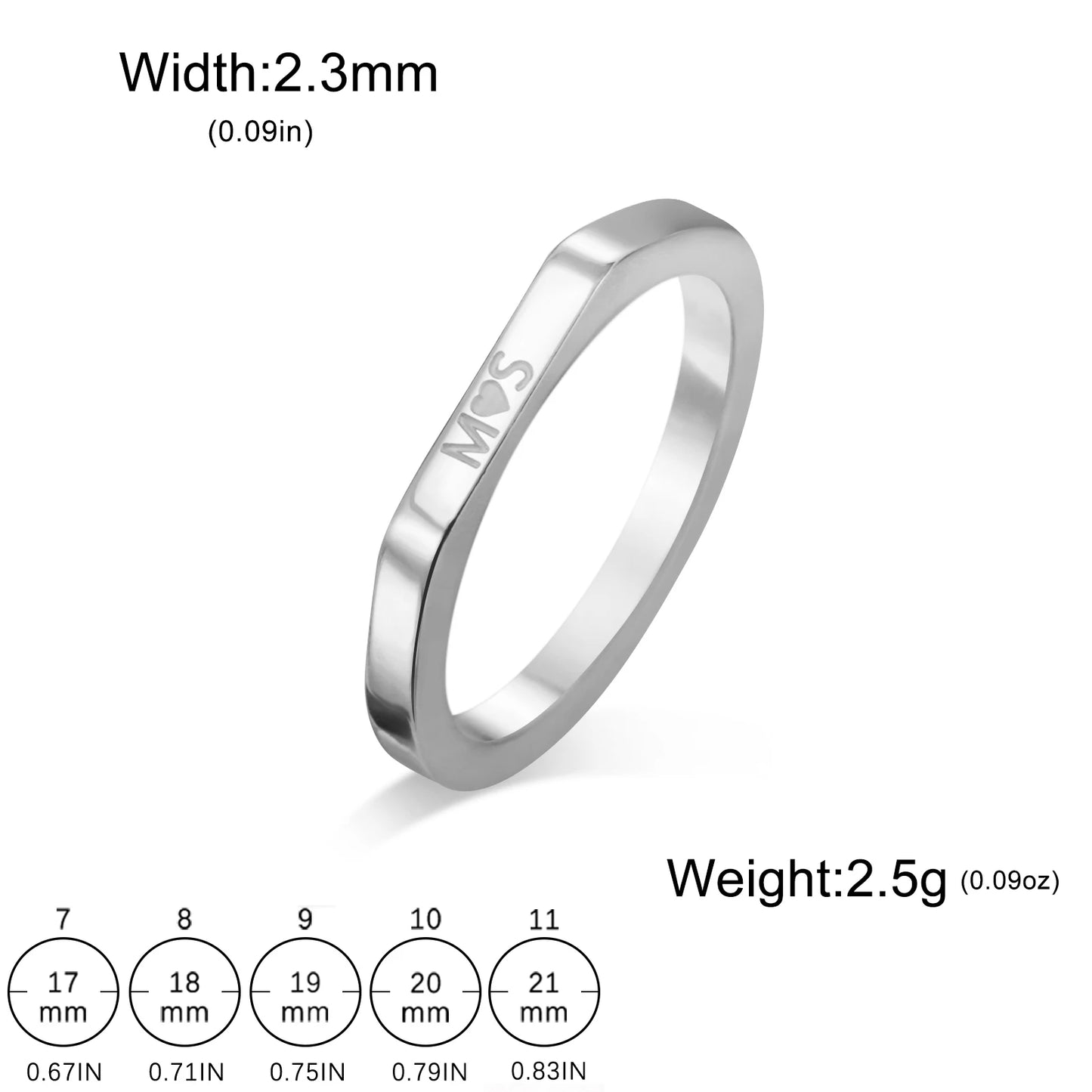 Couple Engrave Name Finger Ring Personalized Custom Gift For Woman Men Wedding Marry Love Silver Color Stainless Steel Jewelry