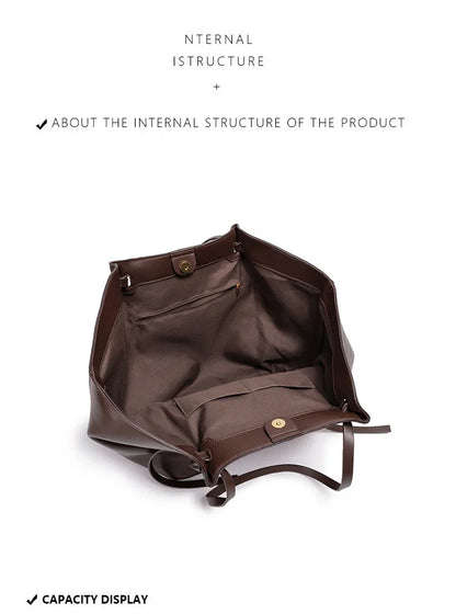 Fashion Large Capacity Trapeze Women Shoulder Bags Designer Metal Lock Handbags High-Quality Pu Leather Big Tote Commute Bag
