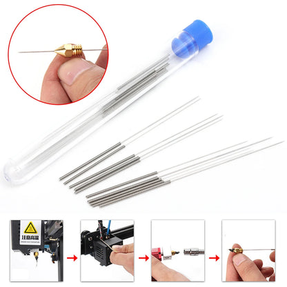 Stainless Steel Wiper Nozzle Cleaning Kit for Unclog Car Glass 3D Printer JetsGas Stoves Shower Heads Cleaning Needle Set