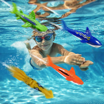 Summer Diving Training Toys Torpedos Sharks Octopus Underwater Water Games Training Swimming Pool Gifts Set Toys For kids