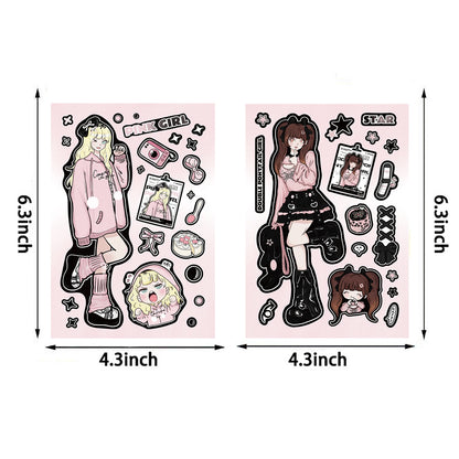 8PCS Digital Circus Collage Nostalgia Aesthetic Motorcycle Laptop Stationery Scrapbook Phone Retro Supplies Graffiti Stickers