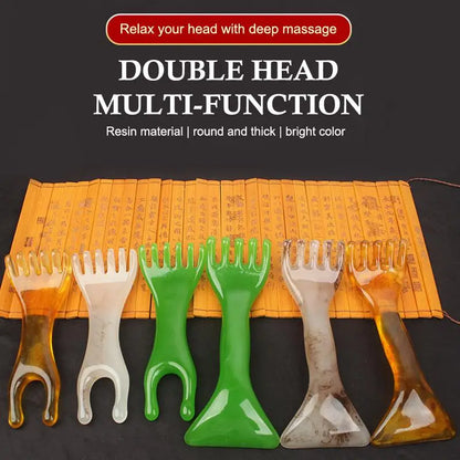 Resin Massage Comb, Manual Head & Face Massager For Scalp Nose Ears Eyes, Lightweight Portable For Home Office Travel
