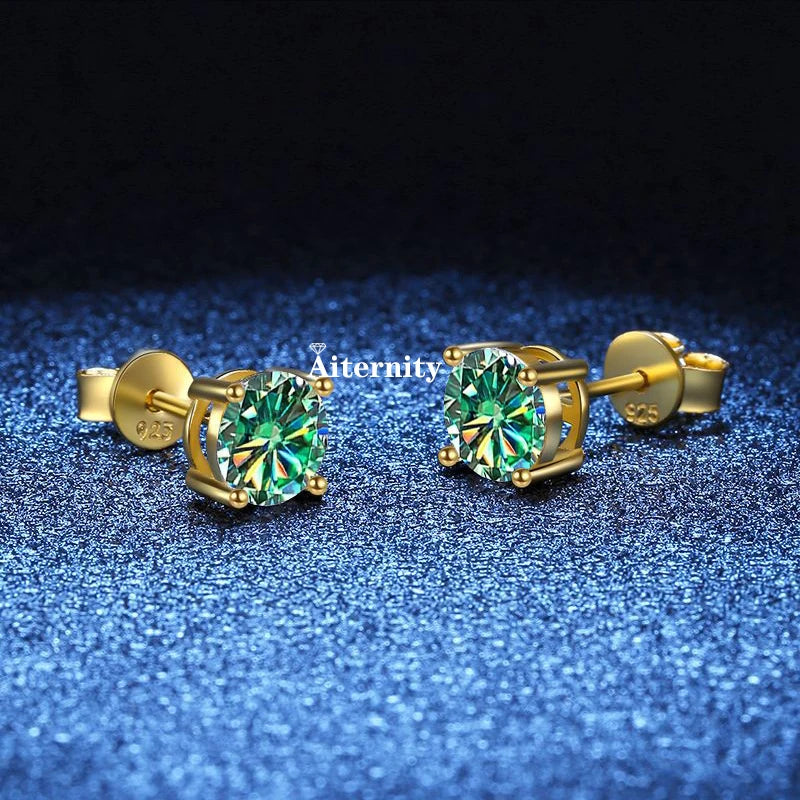 18K Plating Earrings S925 Sterling Silver D Color VVS1 Zircon Earring Stud for Women As Shinning As Diamond Wedding  Jewelry