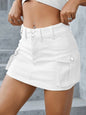 Streetwear Solid Color Cowboy Tight Skirts Women Fashion Pocket Design Sense Package Hip Slim Denim Mini Skirt Female Spring New