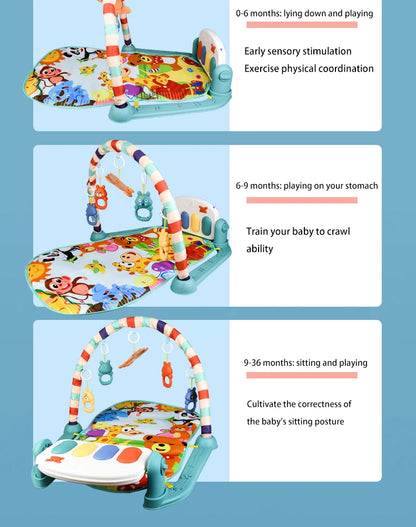 Multifunctional Fitness Frame Baby Activity Gym Play Mat Musical Rack Kid Infant Educational Crawling Carpet Toy Children Gift