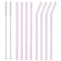8Pcs Reusable Drinking Straw Colorful Glass Straws Eco-friendly High Borosilicate Glass Straw Glass Tube Party Bar Drinkware