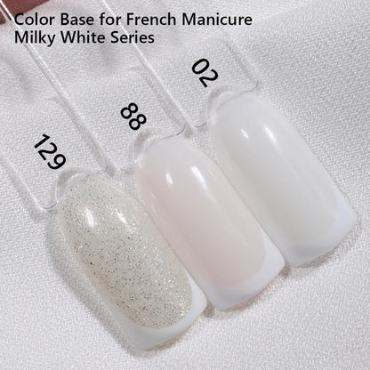MSHARE Milk Milky White Base Gel Polish Camouflage Color Rubber Base Nail Base Coat 10ml