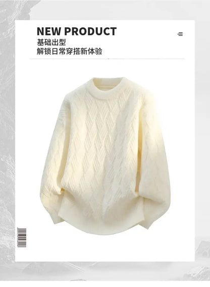 Warm Knitted Pullover 2025 New Winter Men's O-neck Casual Sweater High-quality Men's Pullover Clothing Size 4XL