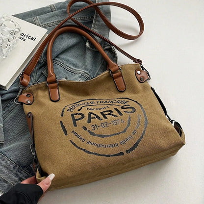 Large Capacity Casual Tote Bag, Stylish Crossbody Bag For Students, Working And Outdoor Commuting, One Shoulder Bag