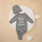 Ylsteed "Hello" Embroidery Knitting Newborn Birth Announcement Outfits Footed Jumpsuit Baby Boy Girl Photography Props Newborn