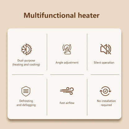 Fast Heating 12V/24V Car Heater & Defroster, Dual Speed Quick Warm Up, Front Demister for Winter Car Heating & Defogging