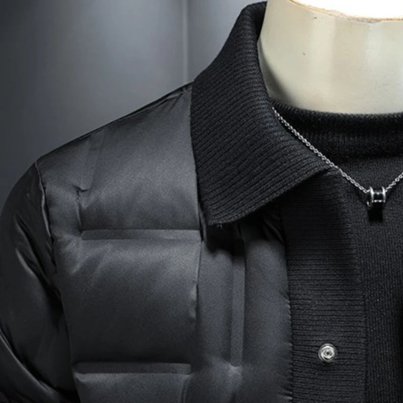 Minglu Autumn Winter Single Breasted Men's Jackets High Quality Solid Color White Duck Down Casual Down Male Coats Plus Size 5XL
