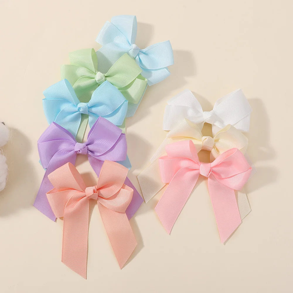 1pcs 3.6'' Solid Color Bowknot Hair Clips For Baby Girls Classic Bows Hairpins Cute Barrettes Headwear Kids Hair Accessories