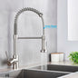 Kitchen Faucets Brush Brass Faucets for Kitchen Sink Single Lever Pull Out Spring Spout Mixers Tap Hot Cold Water Crane