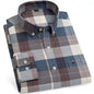 Men's Versatile Casual Checkered Oxford Cotton Shirts Single Pocket Long Sleeve Standard-fit Button Down Gingham Striped 7XL 6XL