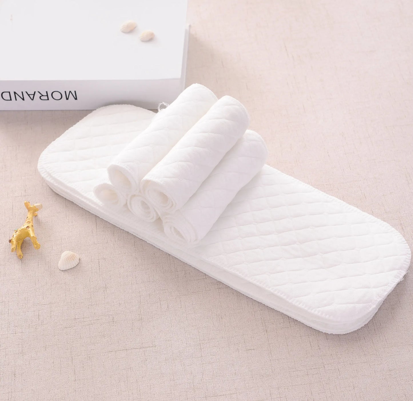 2/5/10Pcs Baby Diapers Reusable Washable Cotton Diaper Ecological Nappies Insert Cotton Cloth Breathable Absorbent Cloth Diapers
