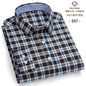 Men's Social Shirts Long Sleeve 100%Pure Cotton Oxford Buttoned Plaid Formal Male Casual Clothes Oversized Shirt Plus Size S-7XL