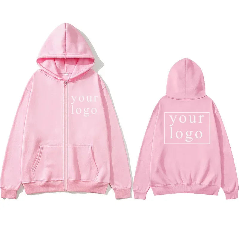 2024 New Fashion Your Own Design Brand Logo/Picture Personalized Custom Anywhere Men Women DIY Zipper cardigan hoodie