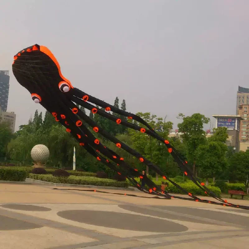 15m / 23m Inflatable Octopus Kite with 3D Suction Cups, Soft Laundry Kite,  Professional Giant Kite for Festival