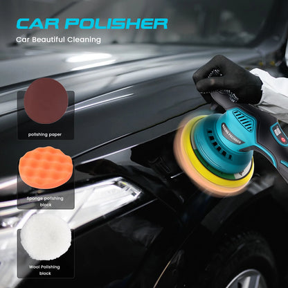 Podofo 21V Cordless Car Waxing Machine Adjustable 8 Speed Auto Polish Waxing Machine Polishing Wax Tool Wax Polisher With Battery & Charger