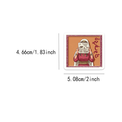 50PCS Arabic Aesthetic Stamps Fun Decoration DIY Stickers Phone Cases Notebook Water Cups Luggage Decoration Stickers
