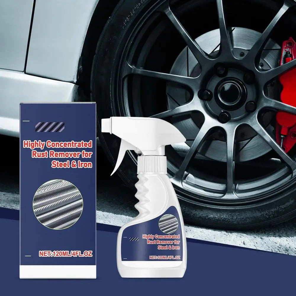 NEW All-Purpose Rust Remover Spray 120ML, Fast-Acting Iron Oxidation Eliminator, Restores Shine, Safe on Various Surfaces