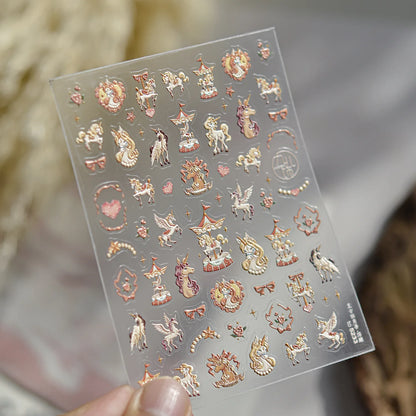 Thin and Tough Nail Stickers 3D Dark Gothic Impression Self Adhesive Nail Art Stickers European Letter Nail Decorations Stickers