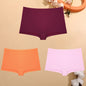 FINETOO 3PCS Women's Cotton Boyshort Panties Breathable Low Waist Solid Colors Underwear Female Casual Sports Boxers Underpants