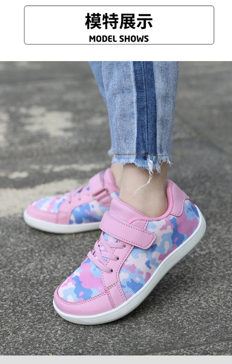 Children Sneaker Girls Barefoot Shoes  2025 New Luxury Fashion Skate Kids Casual Sneaker White Pink Sports Tennis Shoes for Girl
