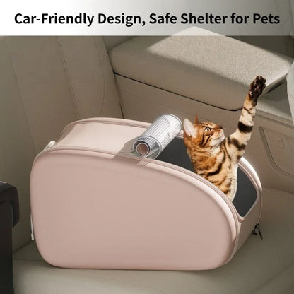 Clear View Foldable Portable Pet Stroller Button Closure Breathable Lightweight Travel Cart Transparent Window For Cats Dogs