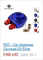 Universal 13 Rows Oil Cooler Kit + Oil Filter Sandwich Adapter + Nylon Stainless Steel Braided An10 Hose W/ PQY Sticker+Box