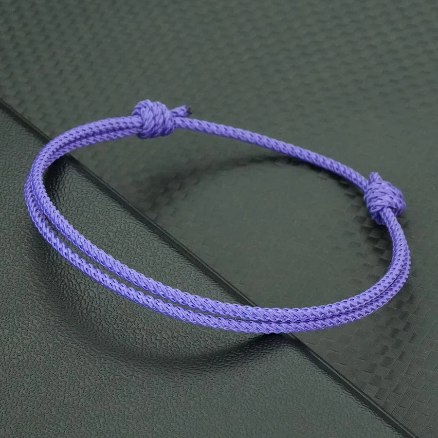 Minimalist Handwoven Rope Bracelet Unisex Sliding Adjustable 4 Styles Chroma 2mm Ethnic Cord Braclet Couple Casual Daily Jewelry