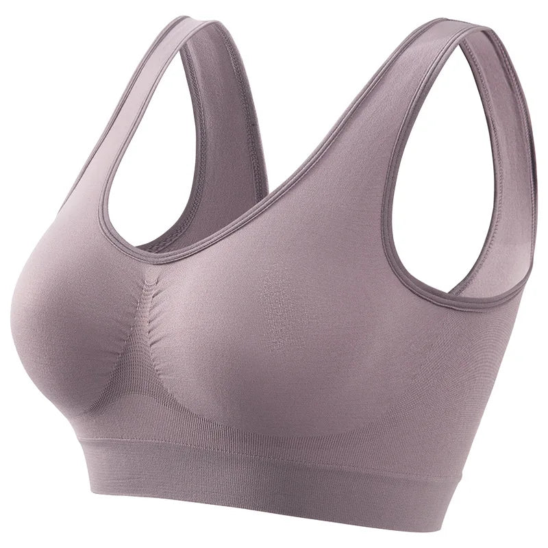 Women's Seamless Push-Up Bra Sports Bralette Non-wire Crop Top Solid Sexy Lingerie No-Pads Breathable Plus Size Tank Bra S-5XL