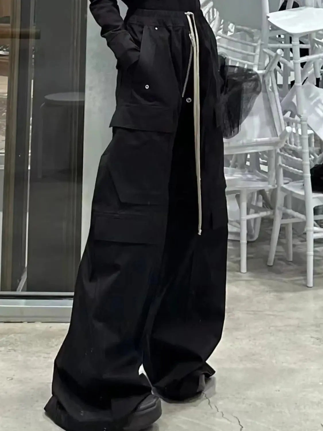 Owen Seak Men Cargo Pants Casual Loose Gothic Men's Trousers Autumn High Street Black Long Pant Size XL