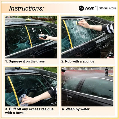 Glass Film Remover Car Glass Polishing Compound Windshield Cleaner Film Coating Oil Paste Film Emoval Cream Stains Auto Detail