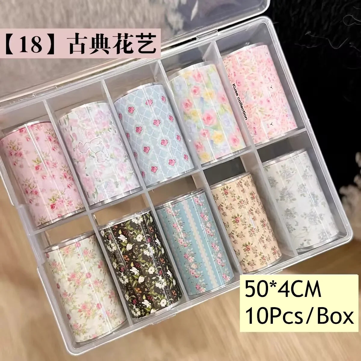 10Rolls Lacce Flower  Nail Foils Transfer Paper  Nail Art Stickers  Manicure Set Decal  Nails Decoration
