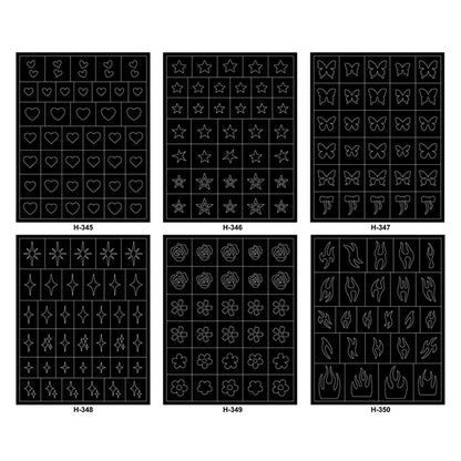 Hollow Nail Art Stickers Spray Painted Design Love Butterfly French Pattern Nail Accessories Decorative Decals