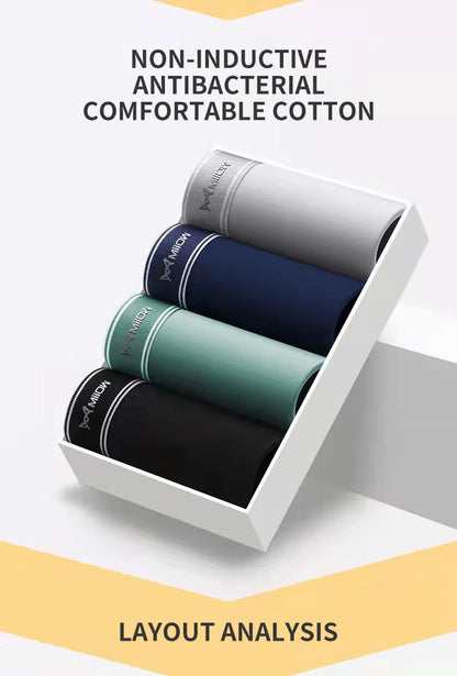 MiiOW 3Pcs Cotton Mens Panties Men's Underwear Breathable Man Boxershorts Graphene Antibacterial Men Underpants Men Boxer Trunks