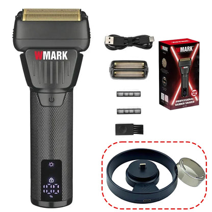 WMARK NG-7982 Professional Hair Trimmer for Man 9000RPM Titanium Coated Floating Double Blade Mesh Men's Shaver Equipped Blades