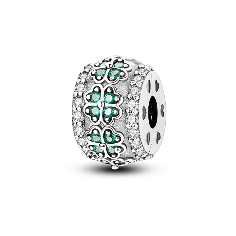 Original 925 Sterling Silver Charm Beads Clover Sunflower Tulip Carnation Pendant For Women Jewelry Fashion Gift