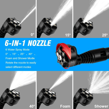 High Pressure Washer Car Water Gun  Home Garden Cleaning Washing Machine Gun 6-1 Battery Washer