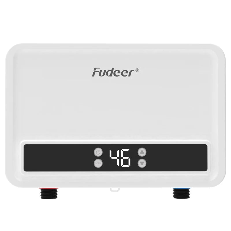 Fudeer Water Heater Electric Instant Water Heater for Sink Stainless Steel Hot Water Heater Under Sink 5500W for Kitchen