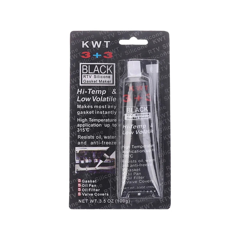 1pc Car Sealant RTV Silicone Gasket Maker 3 3 Black Hi-Temp Sealant Oil Resistant for Engines Automotive Sealant