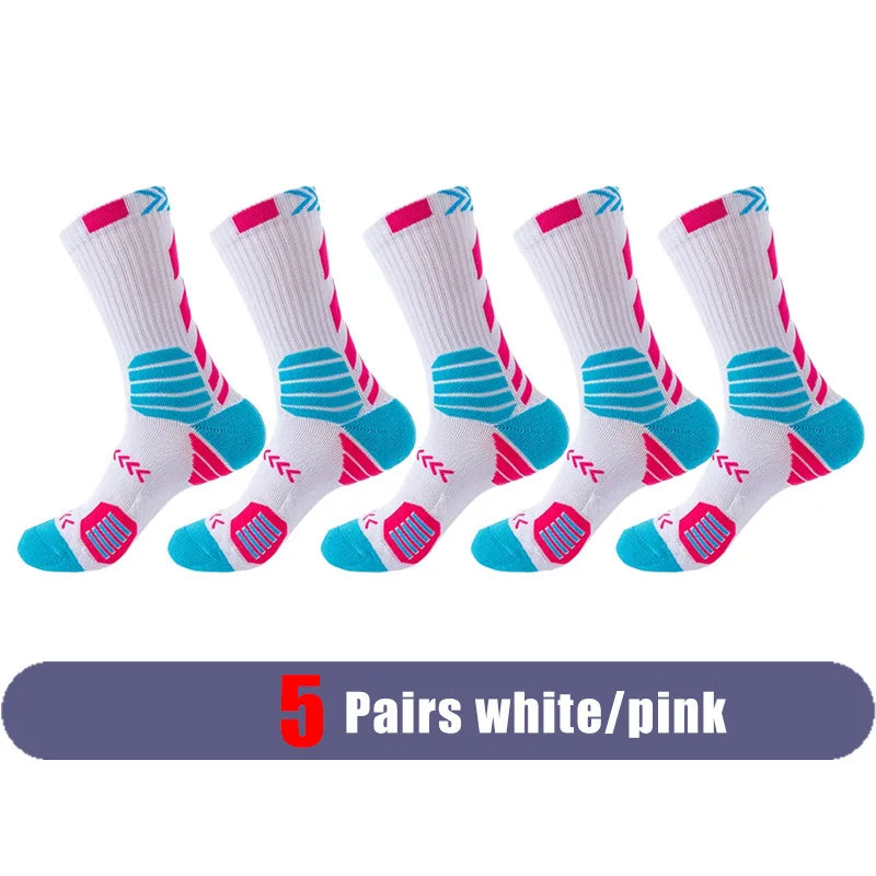 Elite Sport Cycling Basketball Socks Compression Running Man Black Trend Breathable Long Hiking Damping Athletic Professional