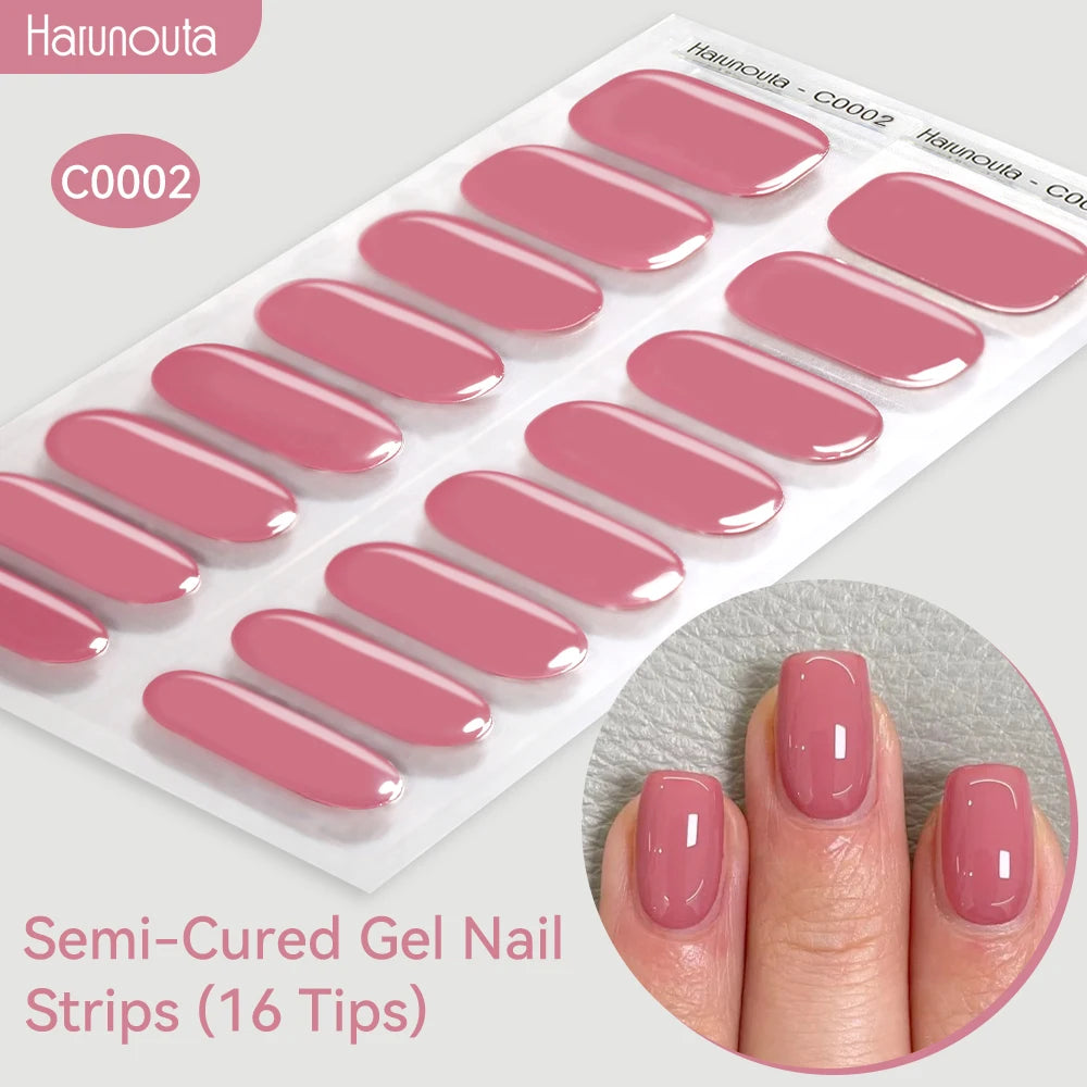 Gradient Auroras Semi Cured Gel Nail Strips Sparkly Shinning DIY Gel Polish Stickers for Nails Works with UV/LED Nail Lamps