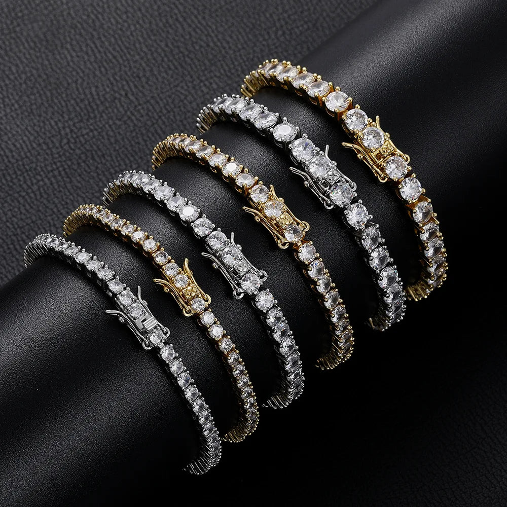 Factory Price D VVS1 Moissanite Tennis Bracelet 925 Sterling Silver Single Row Classics with GRA Bracelets for Women Man Jewelry