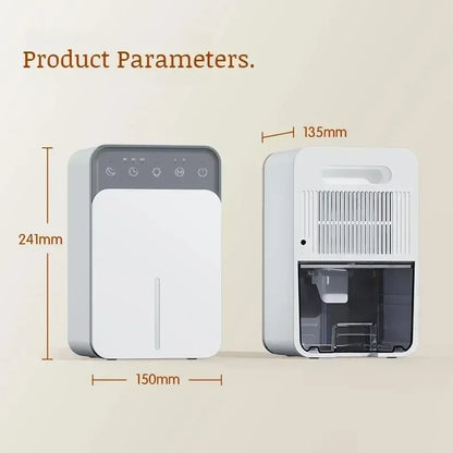 Intelligent Portable Dehumidifier with Deodorizing, Moisture Absorbing Mold Eliminator for Bedroom Office Dampness Control