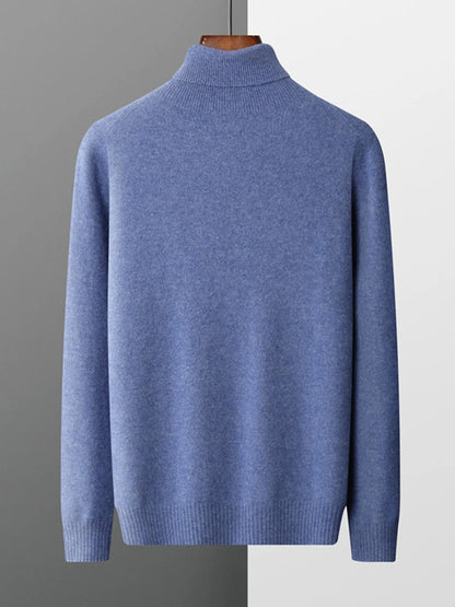 Men's Turtleneck 100% Cashmere Sweater Autumn Winter Basic Long Sleeve Pullover Cashmere Knitwear Soft Warm Comfy Clothing